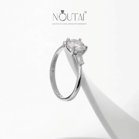 Noutai 1.0ct Round Moissanite Ring – 925 Sterling Silver