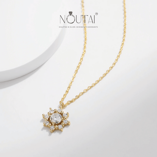 Noutai 0.5ct Moissanite Snowflake Necklace – 925 Sterling Silver