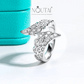 Noutai D Color Moissanite Angel Wings Wedding Band – 925 Sterling Silver
