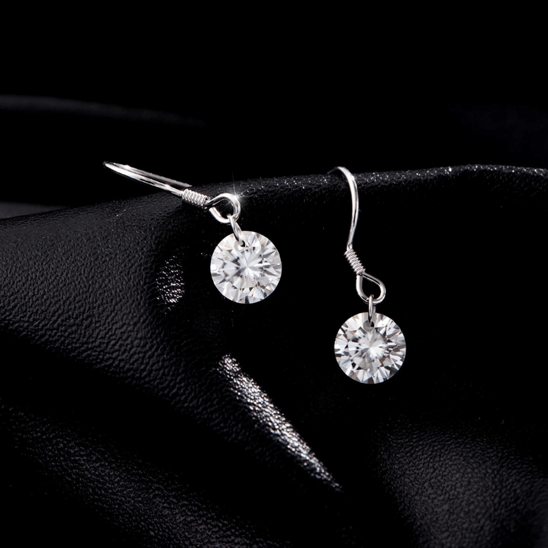 Noutai 1ct D Color Moissanite Hook Earrings – 925 Sterling Silver