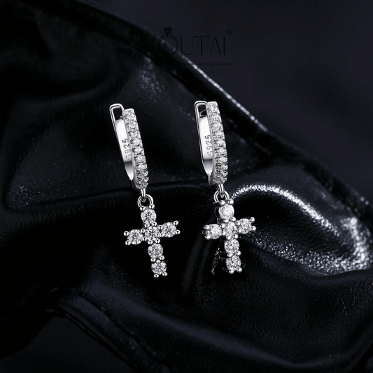 Noutai D Color VVS1 Moissanite Hoop Earrings – 925 Sterling Silver