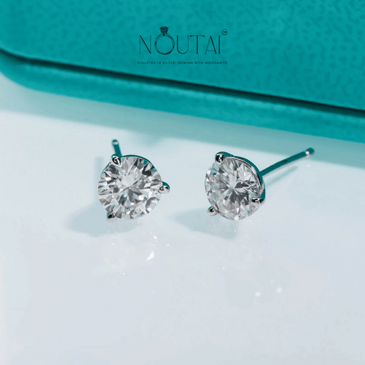 Noutai 2cttw D Color Moissanite Stud Earrings – 925 Sterling Silver