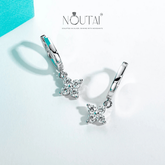 Noutai 3mm Moissanite Huggie Hoop Earrings – 925 Sterling Silver
