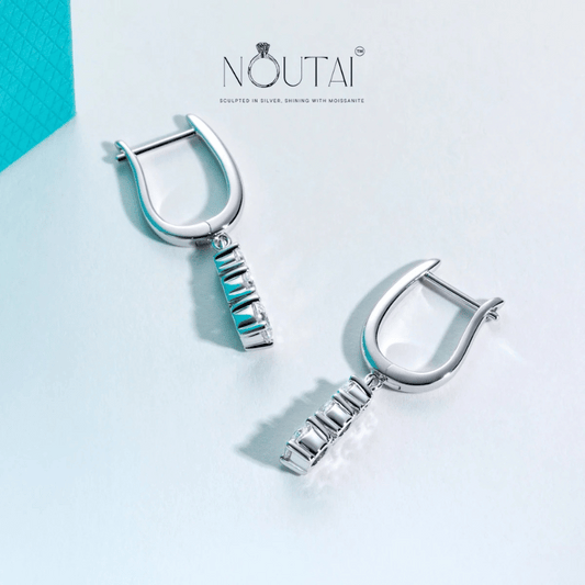 Noutai 1.8cttw D Color Moissanite Dangle Earrings – 925 Sterling Silver