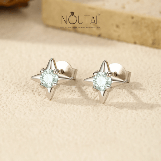 Noutai 0.3ct D Color Moissanite Ear Studs – 925 Sterling Silver Fine Jewelry