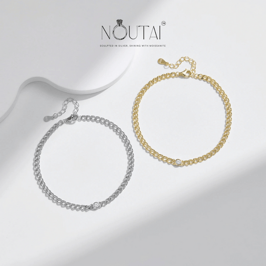 Noutai D Color VVS1 Moissanite Round Bracelet – 925 Sterling Silver
