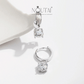 Pendientes de aro de moissanita Noutai: joyería nupcial de plata de ley para mujer