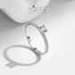 Noutai D Color Delicate Square Moissanite Ring – 925 Sterling Silver