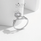 Anillo Noutai con corona de halo de moissanita: joyería nupcial de lujo para mujer
