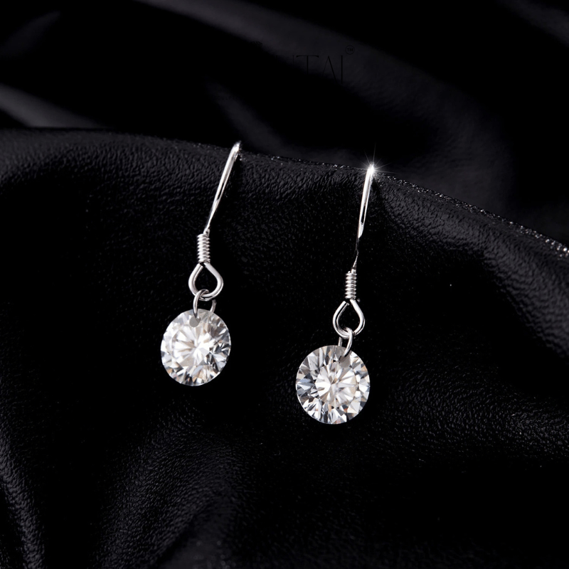 Noutai 1ct D Color Moissanite Hook Earrings – 925 Sterling Silver