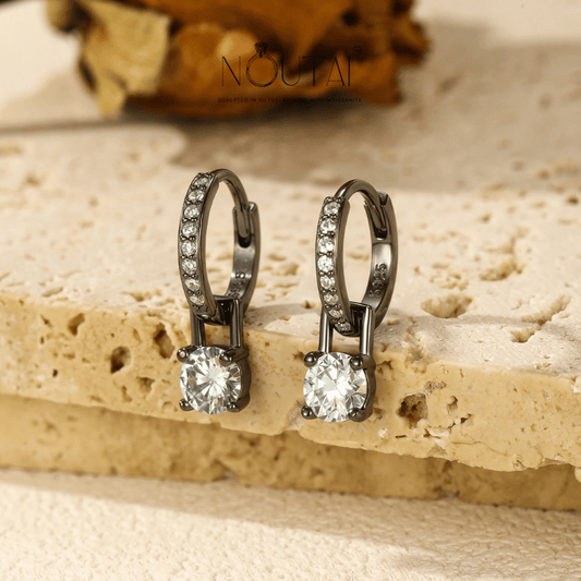 Noutai 0.5ct D Color Light Green Moissanite Hoop Earrings – 925 Sterling Silver