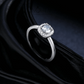 Noutai D Color Gray Moissanite Square Halo Ring – 925 Sterling Silver