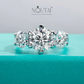 Noutai 5ct D Color Moissanite Three Stone Engagement Ring – 925 Sterling Silver