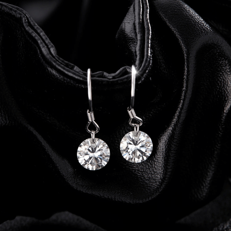 Noutai 1ct D Color Moissanite Hook Earrings – 925 Sterling Silver