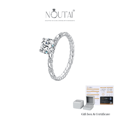Noutai 1ct Sparkling Twist Moissanite Wedding Band – 925 Sterling Silver