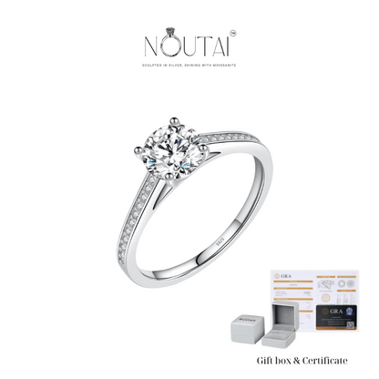 Noutai 1ct D Color Lab Diamond Moissanite Ring – 925 Sterling Silver
