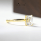 Noutai Emerald Cut Moissanite Solitaire Ring – 925 Sterling Silver