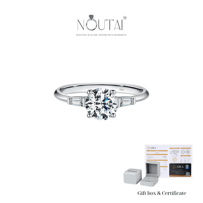 Noutai 1.0ct Round Moissanite Ring – 925 Sterling Silver