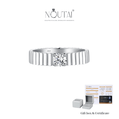 Noutai 0.3ct D Color Moissanite Ring – 925 Sterling Silver