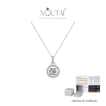 Noutai 1ct D Color Moissanite Pendant Necklace – 925 Sterling Silver