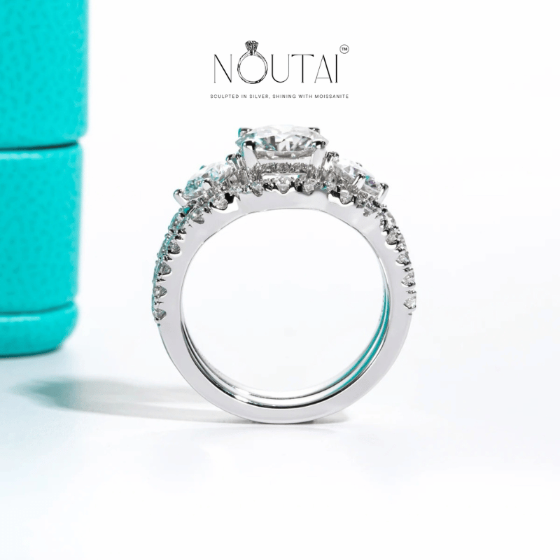 Noutai 3.7cttw D Color Moissanite Bridal Set – 925 Sterling Silver