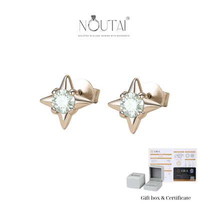 Noutai 0.3ct D Color Moissanite Ear Studs – 925 Sterling Silver Fine Jewelry