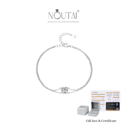 Noutai 1ct D Color Moissanite Double Layer Bracelet – 925 Sterling Silver