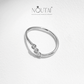 Noutai D Color Moissanite Lab Diamond Irregular Line Stackable Ring – 925 Sterling Silver