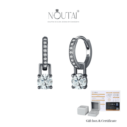 Noutai 0.5ct D Color Light Green Moissanite Hoop Earrings – 925 Sterling Silver