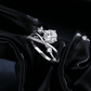 Anillo de moissanita de seis garras con flor Noutai: joyería nupcial para mujer