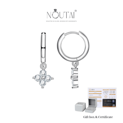 Noutai 3mm Moissanite Huggie Hoop Earrings – 925 Sterling Silver