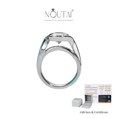 Noutai 3ct D Color Moissanite Engagement Ring – 925 Sterling Silver