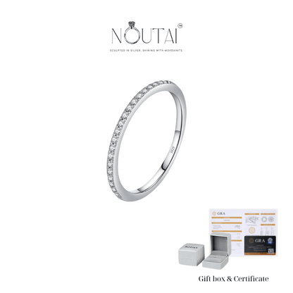 Noutai Simple Eternity Moissanite Ring – 925 Sterling Silver