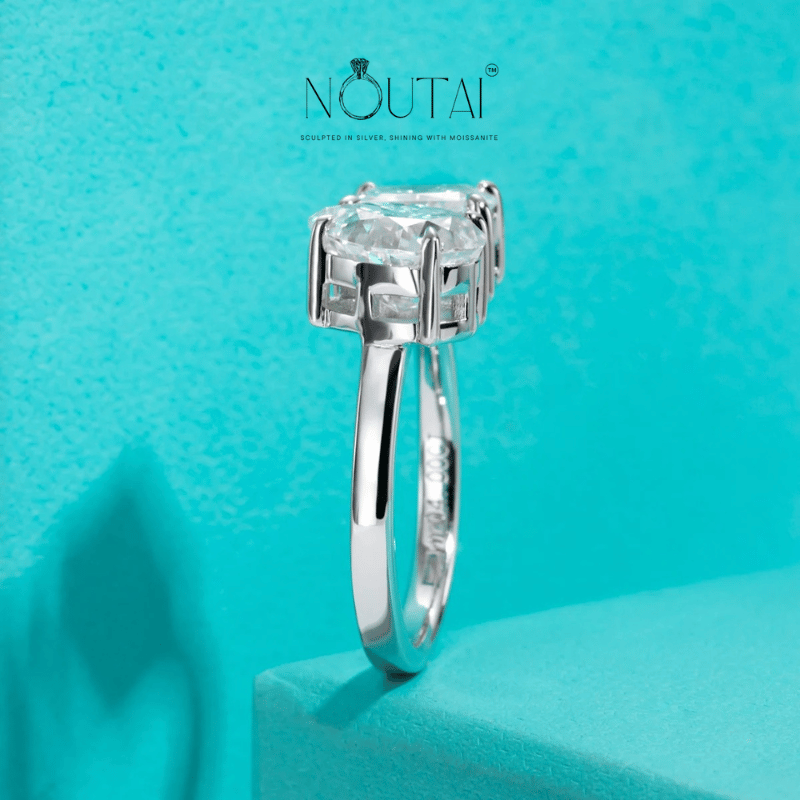 Noutai 4.5cttw Radiant Pear Moissanite Engagement Ring – 925 Sterling Silver