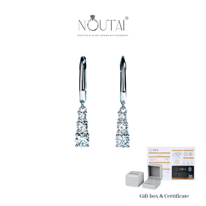 Noutai 1.8cttw D Color Moissanite Dangle Earrings – 925 Sterling Silver
