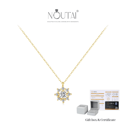 Noutai 0.5ct Moissanite Snowflake Necklace – 925 Sterling Silver