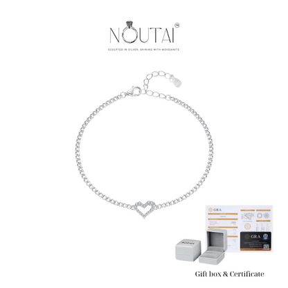 Noutai D Color VVS1 Moissanite Round Bracelet – 925 Sterling Silver