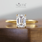 Noutai Emerald Cut Moissanite Solitaire Ring – 925 Sterling Silver
