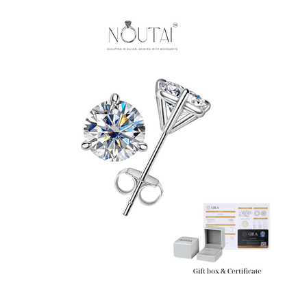 Noutai 2cttw D Color Moissanite Stud Earrings – 925 Sterling Silver