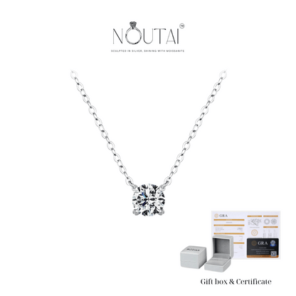 Noutai 0.8ct D Color Moissanite Pendant Necklace – 925 Sterling Silver