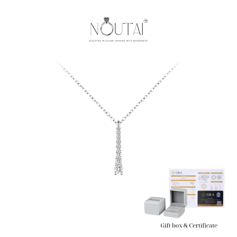 Colgante minimalista de moissanita Noutai: joyería de plata de ley para mujer