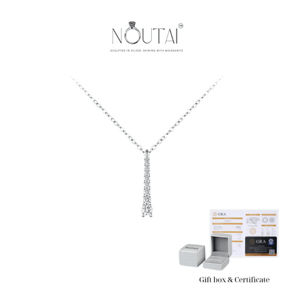 Colgante minimalista de moissanita Noutai: joyería de plata de ley para mujer