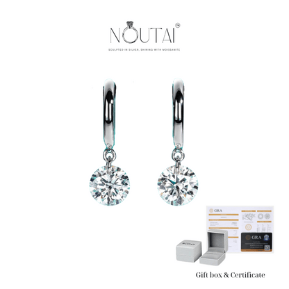 Noutai 4cttw Moissanite Hoop Earrings – 925 Sterling Silver