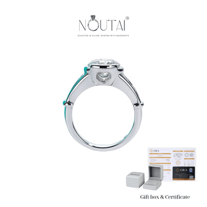 Noutai 3ct Round Cut D Color Moissanite Engagement Ring – 925 Sterling Silver