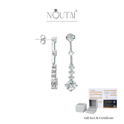 Noutai 2.8cttw Moissanite Drop Earrings – 925 Sterling Silver