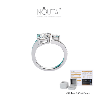 Noutai 2ct D Color Moissanite Victory Engagement Ring – 925 Sterling Silver
