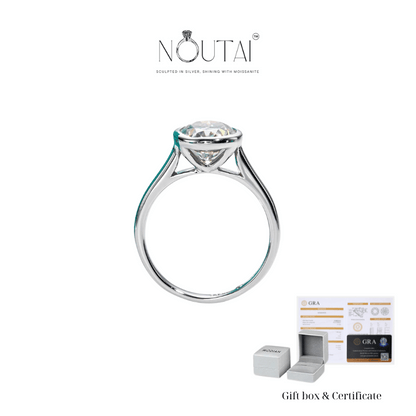 Noutai 3ct D Color Oval Moissanite Engagement Ring – 925 Sterling Silver