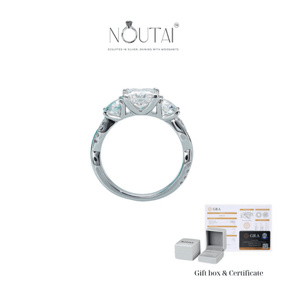 Noutai 1.5ct Princess Cut D Color Moissanite Engagement Ring – 925 Sterling Silver