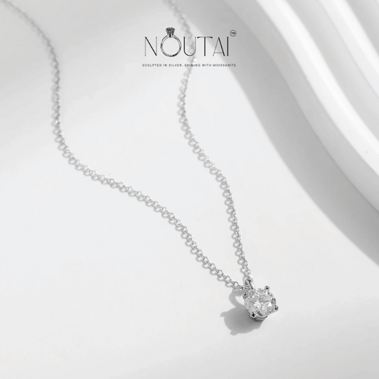 Collar de moissanita Noutai con engaste de garras, joyería de boda para mujer, regalo de lujo