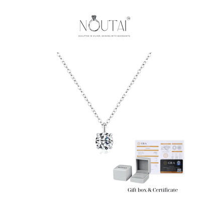 Collar de moissanita Noutai con engaste de garras, joyería de boda para mujer, regalo de lujo